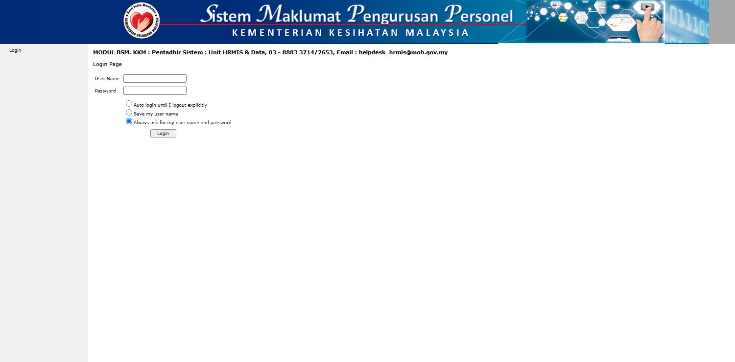 Sistem Maklumat Pengurusan Personel (SMPP)
